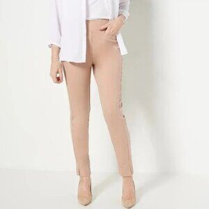 Isaac Mizrahi Live Elements Petite 24/7 Knit Slim Leg Pant 2X Cappuccino NEW